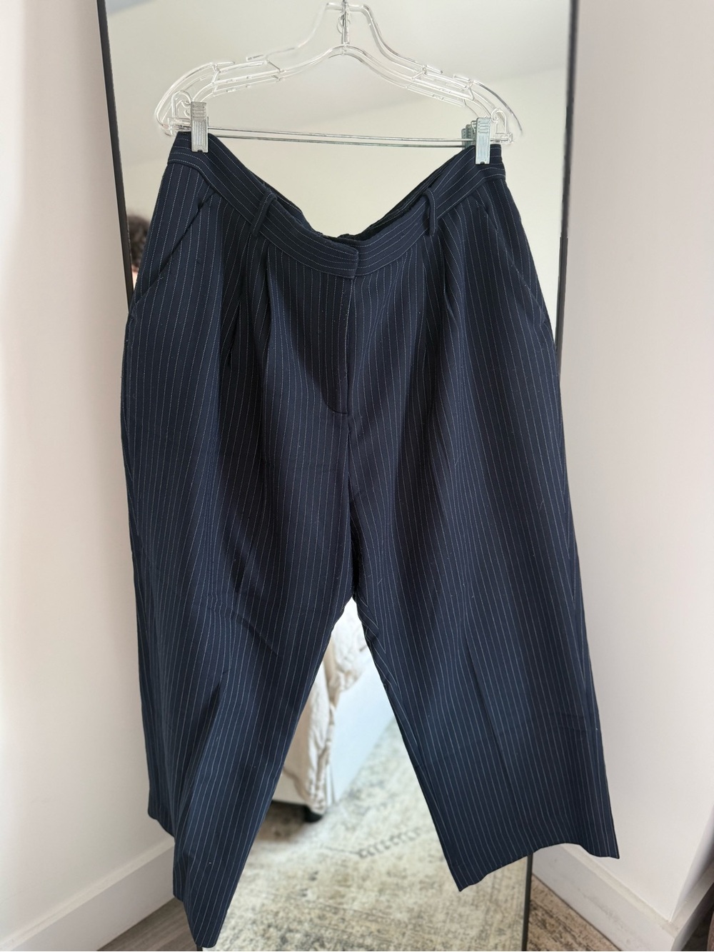 Abercrombie & Fitch Navy Pinstripe Trousers